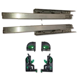 GRASS Coulisse à sortie totale Dynapro Tipmatic (Push to Open) pour tiroirs en bois, 40 kg, incl. Accouplements. Possibilité de réglage 4D sans outil