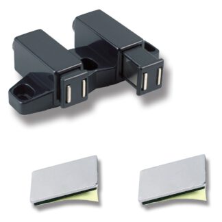 UMAXO® Push-to-Open ouvre-porte double loqueteau à ressort, loqueteau à pression magnétique automatique Touch-Latch pour meubles à visser avec contrepartie autocollante (forme rectangulaire)