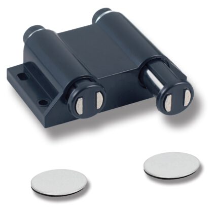 UMAXO® Push-to-Open ouvre-porte double loqueteau à ressort, loqueteau à pression magnétique automatique Touch-Latch pour meubles à visser avec contrepartie autocollante (forme ronde)