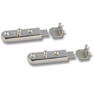 Loquet de meubles 2 pièces avec curseur de bouton, droit, avec plaque de gâche. Serrures coulissantes de haute qualité d’UMAXO®