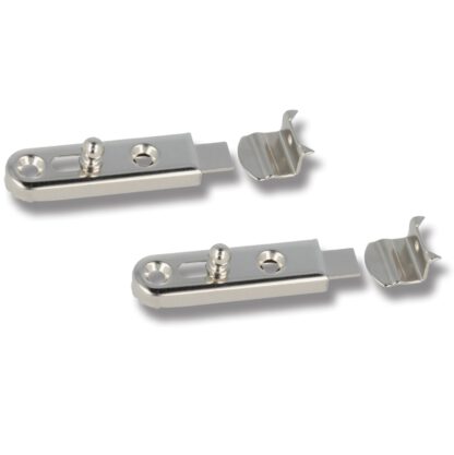 Loquet de meubles 2 pièces avec curseur de bouton, droit, avec plaque de gâche. Serrures coulissantes de haute qualité d’UMAXO®