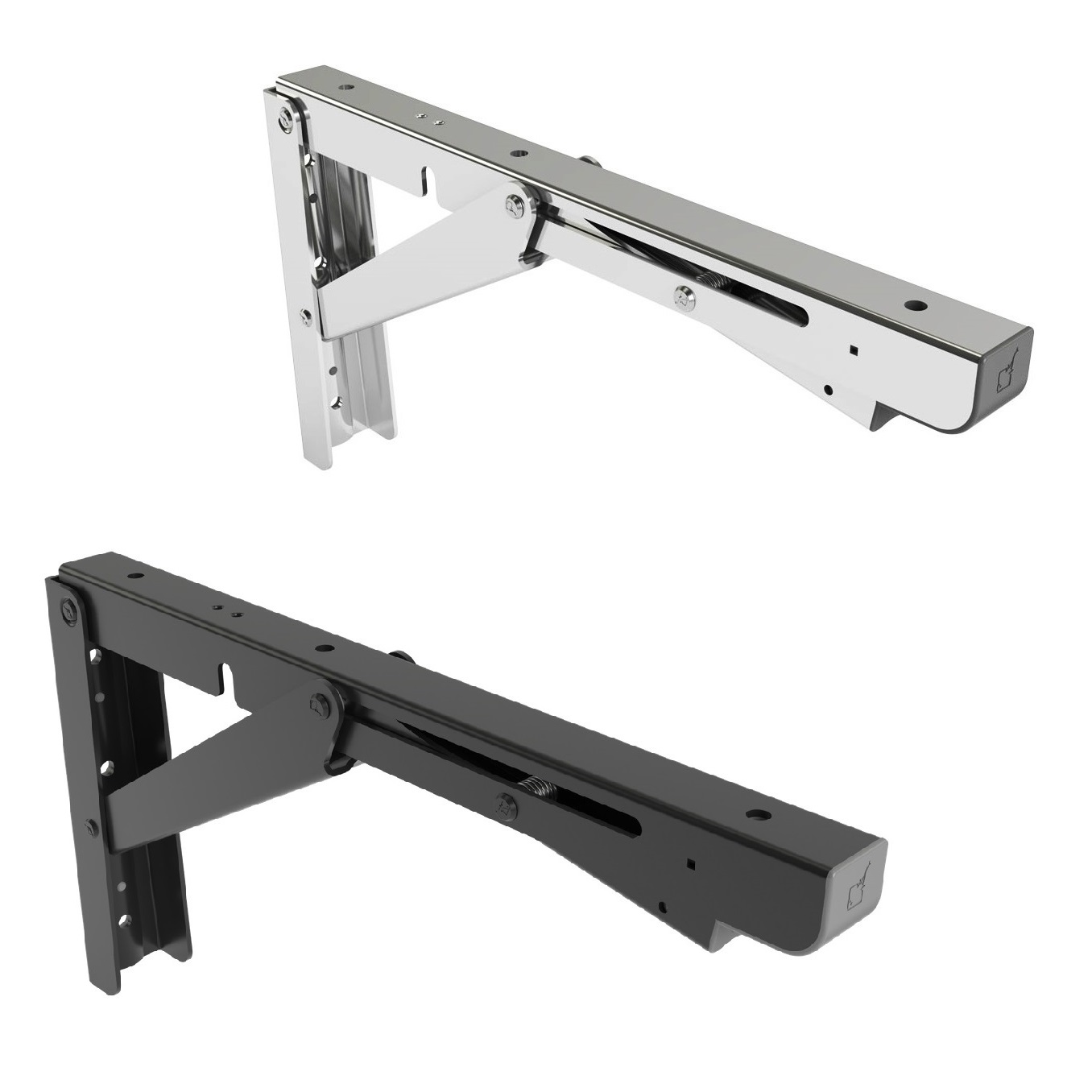 Hochqualitative Klappkonsolen EB-317 aus Edelstahl mit Traglast bis zu 200 kg. Produktfoto