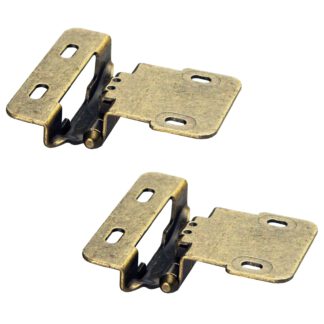 Set de 2 paumelles SISO / UMAXO® Vintage pour portes en bois avec articulation de charnière visible. Charnières de meubles de style antique avec blocage (fermeture automatique), recouvrement 6mm, avec possibilité de réglage 2-D