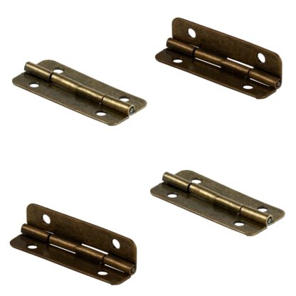 Set de 4 charnières à clapet SISO / UMAXO® de haute qualité, pour petites boîtes décoratives, caisses ou boîtes à bijoux. Mini-charnière à clapet incl. Vis de fixation