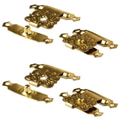 Set de 4 fermetures SISO / UMAXO® de haute qualité, pour les petites boîtes décoratives, les caisses ou les boîtes à bijoux. Mini-barre incl. Vis de fixation