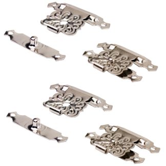 Set de 4 fermetures SISO / UMAXO® de haute qualité, pour les petites boîtes décoratives, les caisses ou les boîtes à bijoux. Mini-barre incl. Vis de fixation - Nickel (30.00.050)
