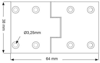 Charnière Butler's Tray, laiton sablé, 38 x 63,5 x 3 mm, forme rectangulaire Bande pour tables pliantes. Charnière de meuble, charnière de table. Sangle à ressort 15.11.160 de SISO – Image 3