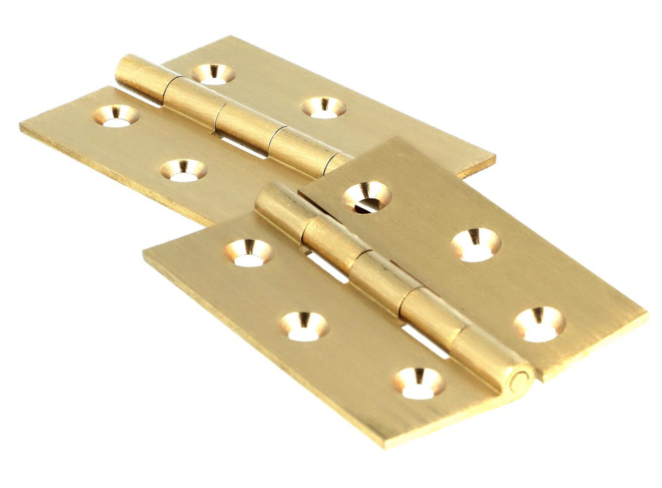2 charnières de meubles de haute qualité en laiton, perforées, 60x50x1,8 mm ; polies. Ruban adhésif pour meubles 15.13.125 de SISO Denmark – Image 3