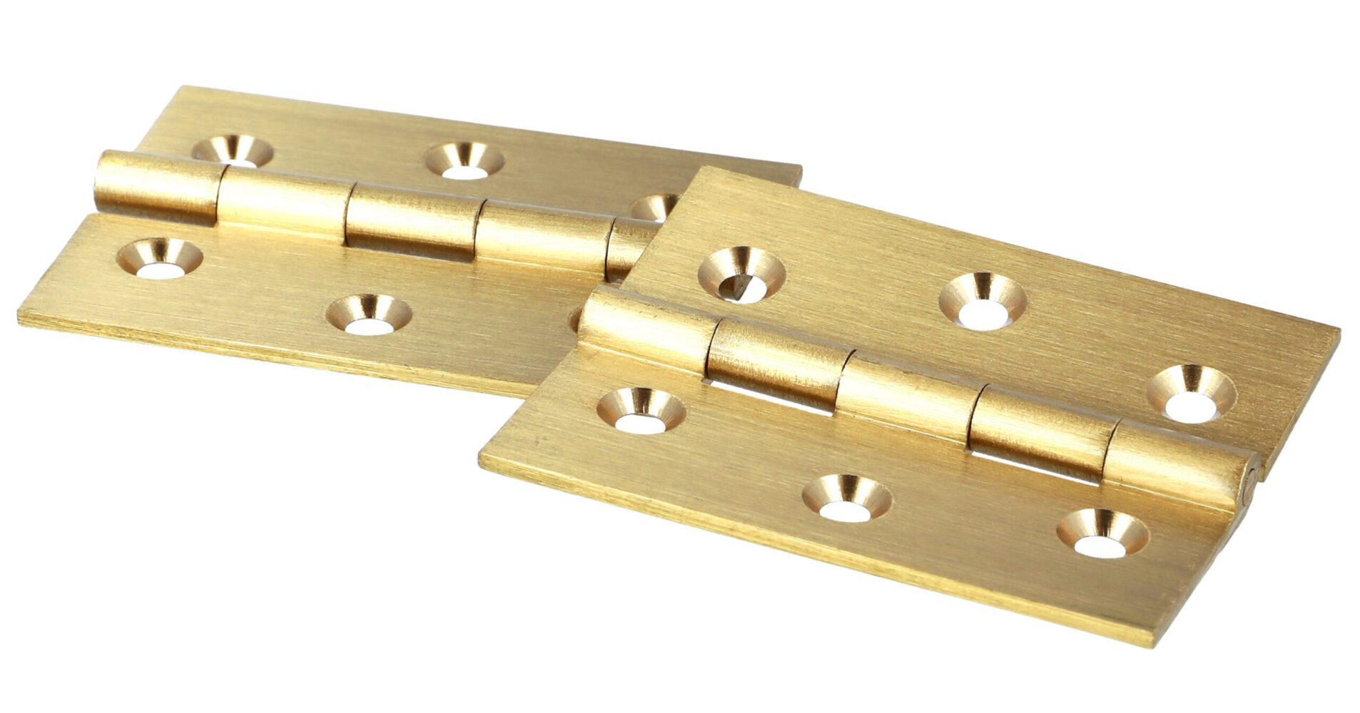 2 charnières de meubles de haute qualité en laiton, perforées, 60x50x1,8 mm ; polies. Ruban adhésif pour meubles 15.13.125 de SISO Denmark – Image 2