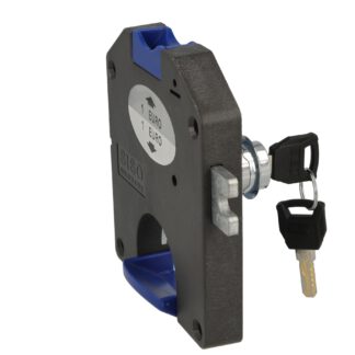 Serrure de consigne pour pièces de 1 euro, serrure de casier fermant à gauche. Serrure à monnaie pour casiers, vestiaires, casiers scolaires, armoires, etc. de SISO / UMAXO®.