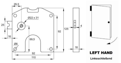 Serrure de consigne pour pièces de 1 euro, serrure de casier fermant à gauche. Serrure à monnaie pour casiers, vestiaires, casiers scolaires, armoires, etc. de SISO / UMAXO®. – Image 7
