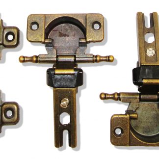 Deux pièces de charnière mono-joint UMAXO 180° (pour portes à feuillure) Zamak, laiton bruni. SET (2 x charnières, 2 x plaque de montage). En remplacement de NEXIS SLIDE-ON 80 (MEPLA)
