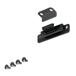 Fermeture à levier noire, bec-de-cane en polyamide avec une contre-plaque en acier, LL-66BL de Sugatsune / LAMP® (Japon)
