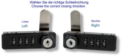 Serrure à combinaison de meubles en métal et en plastique avec poignée, DROITE, 77 mm (3.1 ») 14.08.240. Serrure à combinaison de meubles robustes en métal et en plastique, noir mat, pour armoire en bois, armoire en acier, tiroir, casier, par SISO Da – Image 2