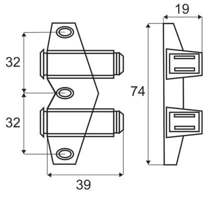UMAXO® Push-to-Open ouvre-porte double loqueteau à ressort, loqueteau à pression magnétique automatique Touch-Latch pour meubles à visser avec contrepartie autocollante (forme rectangulaire) – Image 2