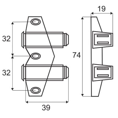 UMAXO® Push-to-Open ouvre-porte double loqueteau à ressort, loqueteau à pression magnétique automatique Touch-Latch pour meubles à visser avec contrepartie autocollante (forme ronde) – Image 2