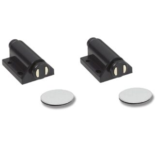 UMAXO® loqueteau à ressort pour ouverture de porte Push-to-Open, loqueteau à pression magnétique automatique Touch-Latch pour meubles à visser avec contrepartie autocollante (forme ronde)