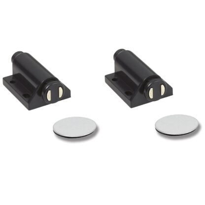UMAXO® loqueteau à ressort pour ouverture de porte Push-to-Open, loqueteau à pression magnétique automatique Touch-Latch pour meubles à visser avec contrepartie autocollante (forme ronde)