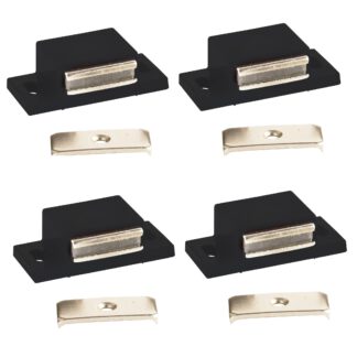 Loqueteau magnétique UMAXO® dans un boîtier en plastique avec contre-plaque, extra fort. Aimant de porte avec force de maintien de 4kg, fermeture magnétique.