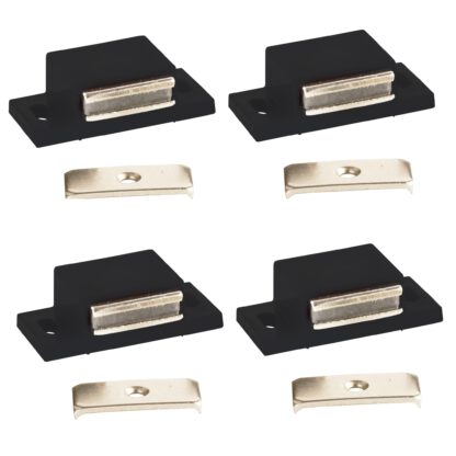 Loqueteau magnétique UMAXO® dans un boîtier en plastique avec contre-plaque, extra fort. Aimant de porte avec force de maintien de 4kg, fermeture magnétique.