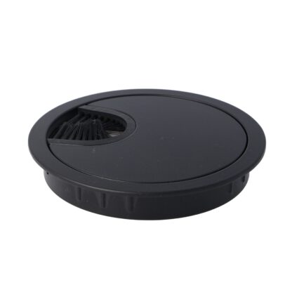 Passe-câble massif de haute qualité en zamak, Ø80 mm pour bureau avec joint-brosse, finition : noir. Guide-câbles de table Passage de câbles de SISO / Danemark – Image 4