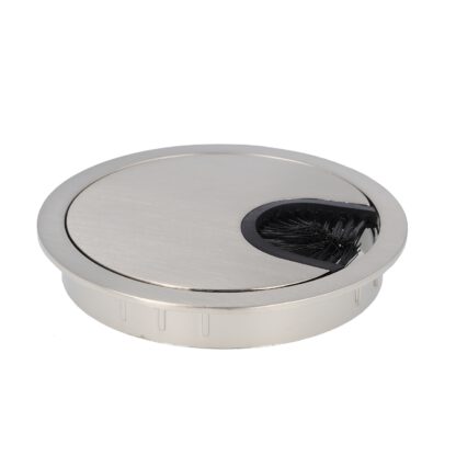 Passage de câbles massif de haute qualité en zamak, Ø80 mm pour bureau avec joint brosse, surface : aspect inox. Guide-câbles de table Passage de câbles de SISO / Danemark – Image 6