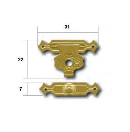 Set de 4 fermetures SISO / UMAXO® de haute qualité, pour les petites boîtes décoratives, les caisses ou les boîtes à bijoux. Mini-barre incl. Vis de fixation – Image 2
