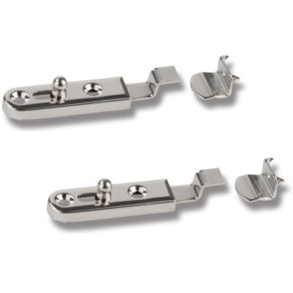 Loquet de meuble 2 pièces avec curseur de bouton, manivelle avec plaque de frappe. Serrures coulissantes de haute qualité d’UMAXO®