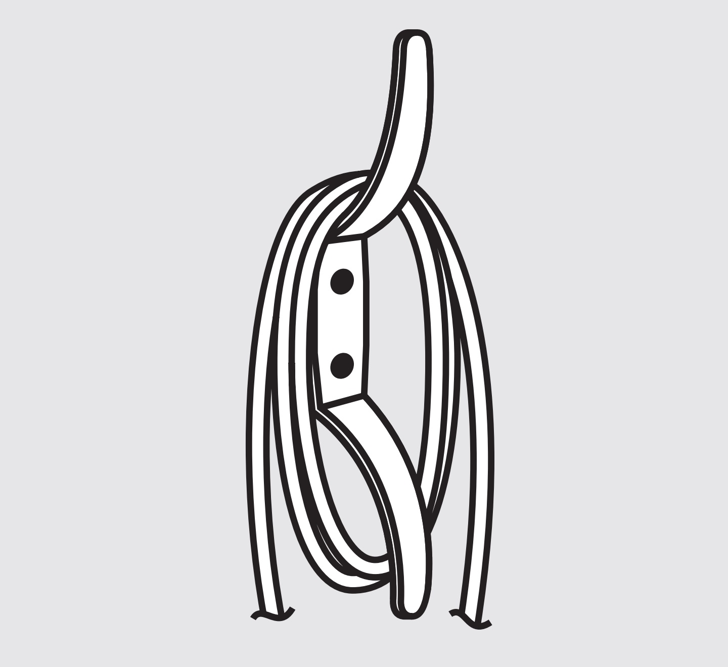 Crochet double de haute qualité en acier inoxydable V2A pour montage mural, convient pour l'enroulement de cordes. Crochet en acier inoxydable RB-102 de Sugatsune / LAMP® (Japon) – Image 2