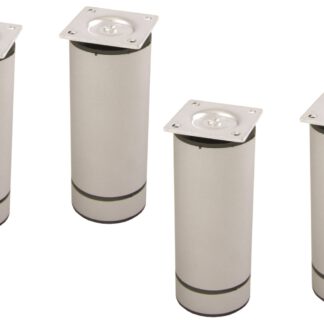 Pieds de meuble design, set de 4, couleur : alu argent. diamètre : 40 mm