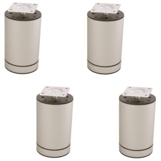 Pieds de meuble design, lot de 4, couleur : Alu Silver, diamètre : 60 mm