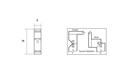 2 charnières UMAXO® à encastrer Ø5 x 15 mm en laiton pour boîtes à bijoux, petites caisses ou abattants. Bande à percer – Image 3