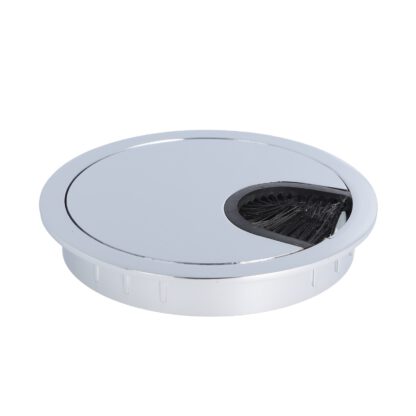 Passe-câble massif de haute qualité en zamak, Ø80 mm pour bureau avec joint brosse, surface : chromée. Guide-câbles de table Passage de câbles de SISO / Danemark – Image 6