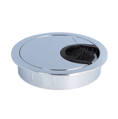 Passe-câbles de haute qualité en zamak, Ø 60 mm pour bureau avec joint-brosse, surface : chromée. Guide-câbles de table Passage de câbles de SISO / Danemark – Image 3
