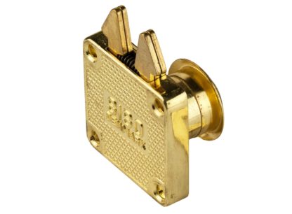 Serrure de volet roulant à visser de haute qualité avec rosace cylindrique et deux clés, surface : laiton, 14.01.452-0. Serrure de porte coulissante robuste pour volet roulant, porte coulissante de meuble et bien plus encore, de SISO Denmark – Image 4