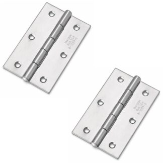 2 pièces de charnière vissée de haute qualité, fabriquées en acier inoxydable SUS304, capacité de charge : 10 kg (22 lbs), 76 mm (2-63/64"), B-1059-2. Charnière plate robuste pour portes de machines, portes d’enceinte, trappes de maintenance et bien plus encore, par TAKIGEN (Japon)