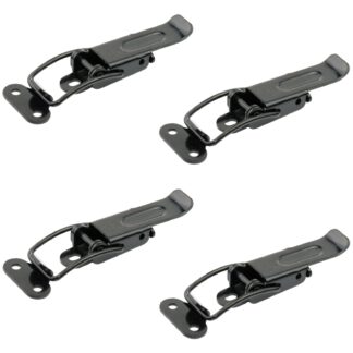 4 pièces de fermeture de pince de table coulissante en acier, noir mat, réglable, avec deux verrous de position, 70 mm (2.8 ») 24.02.999-1. Fermeture de tension Catch #22 en acier, noir mat, pour table extensible, boîte, étui d’instrument, plan de tr