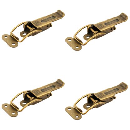 4 pièces de fermeture de pince de table coulissante en acier, bronted, réglable, avec deux verrous de position, 70 mm (2.8 ») 24.03.001-1. Fermeture de tension Catch #22 en acier, bronted, pour table extensible, boîte, étui d’instrument, plan de trav