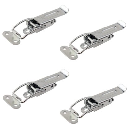 4 pièces de fermeture de pince de table coulissante en acier, galvanisée, réglable, avec deux verrous de position, 70 mm (2.8 ») 24.03.003-6. Fermeture de tension Catch #22 en acier, galvanisé, pour table extensible, boîte, boîtier d’instrument, plan