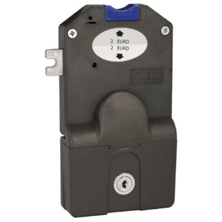 Serrure de paiement avec porte-monnaie pour pièce de 2 euros, version : fermeture à gauche, 14.60.253-0+14.60.210-0.