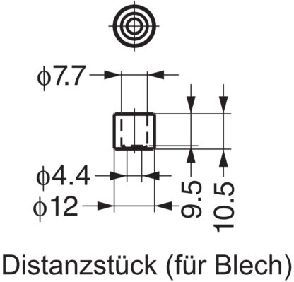 Entretoise en acier 2 pièces, surface : galvanisée, 10,5 mm (0,5 ») BSP-8. Fixation en tôle BSP-8 pour coque de poignée Sugatsune SD-160WB, coque de poignée Sugatsune SD-160CR , par Sugatsune / LAMP® (Japon) – Image 2