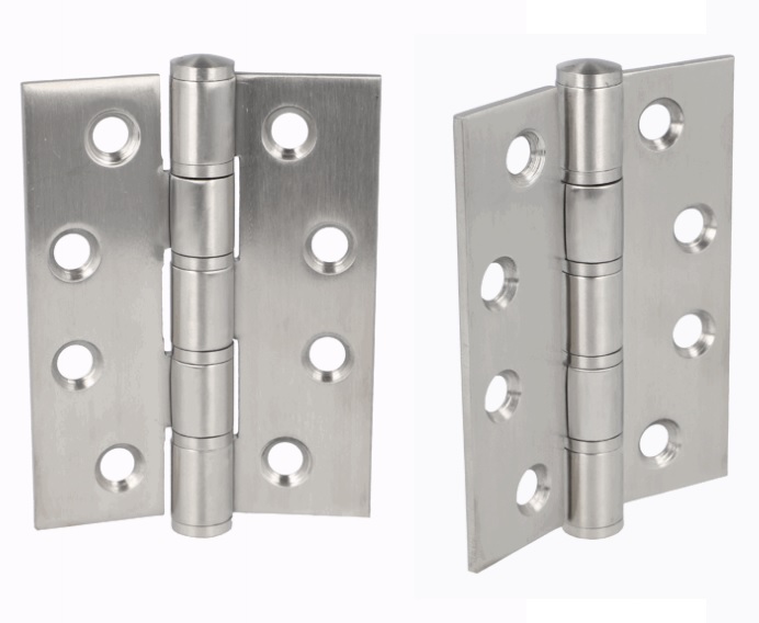 2 charnières de porte UMAXO® en acier inoxydable de haute qualité, 102mm, forme carrée, incl. vis. Paumelle pour portes lourdes. Charnière en acier inoxydable SUS304 (V2A), épaisseur du matériau 3mm – Image 2