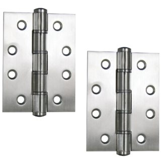 2 charnières de porte UMAXO® en acier inoxydable de haute qualité, 102mm, forme carrée, incl. vis. Paumelle pour portes lourdes. Charnière en acier inoxydable SUS304 (V2A), épaisseur du matériau 3mm