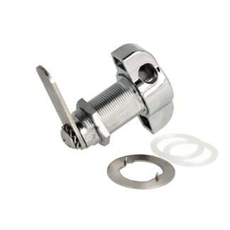 Serrure à verrou torsadé pour cadenas avec fonction poignée, 32 mm (1.3&nbsp;»), version: gauche, 14.04.589-7. Serrure à verrou torsadé pour cadenas avec fonction poignée pour casiers, armoire en tôle, armoire de casier et bien plus encore, par SISO Danemark