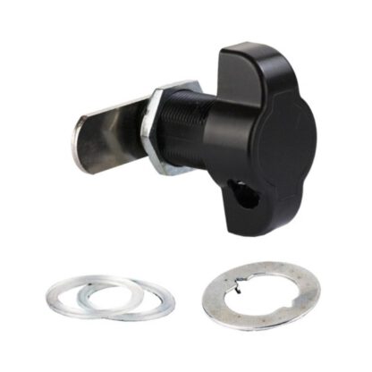 Serrure à pêne tournant pour cadenas, avec fonction poignée, surface : noire, 25 mm (1 »), version : droite, 14.04.587-9. Serrure à pêne tournant pour cadenas, pour casiers, armoire en tôle, armoire à casiers et bien plus encore, par SISO Danemark – Image 5