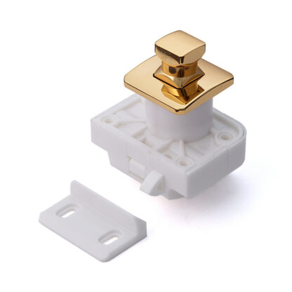 Bouton-pression de haute qualité avec fonction poignée, en laiton, surface : doré, poli brillant, version : carrée, TLP-S-BB-G et TLP-LBM(W). Bouton-pression solide pour yacht et bien plus encore, par Sugatsune / LAMP® (Japon)
