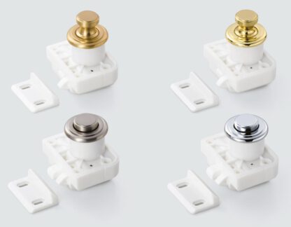 Bouton-pression de haute qualité avec fonction poignée, en laiton, surface : nickelée, satinée mate, finition : ronde, TLP-WB et TLP-LBM(W). Bouton-pression solide pour caravane, yacht et bien plus encore, par Sugatsune / LAMP® (Japon) – Image 5