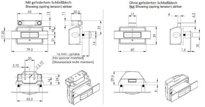 Bouton-pression de haute qualité avec fermeture en douceur et fonction de poignée, en zamak, surface : aspect acier inoxydable, finition : rectangulaire, 14.03.044-0. – Image 4