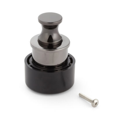 Poignée pression en alliage de zinc de haute qualité, surface: nickel noir PK03BN. Serrette solide et élégante de haute qualité en ZDC pour tiroir, meubles de camping-car, bateaux, avions privés et bien plus encore, par Sugatsune / LAMP® (Japon)