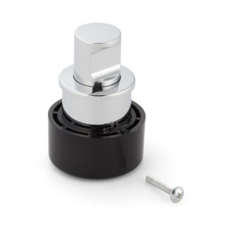Poignée à bouton-poussoir de haute qualité en alliage de zinc, surface: chromée, PK04CR. Serrette solide et élégante de haute qualité en ZDC pour tiroir, meubles de camping-car, bateaux, avions privés et bien plus encore, par Sugatsune / LAMP® (Japon)